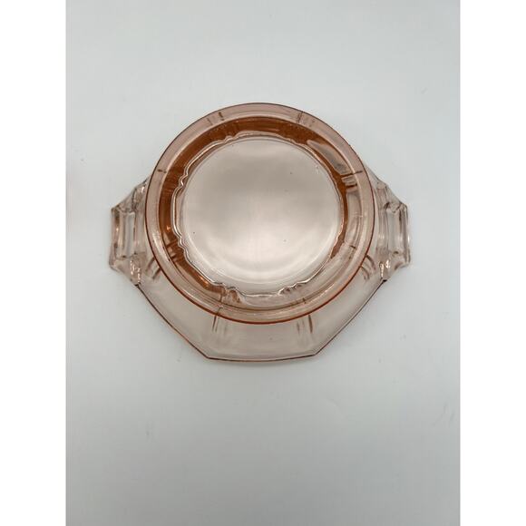 Vintage Imperial Pink Depression Glass Open Handled Molly Serving Bowl & Laddle - Picture 7 of 9